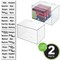 mDesign Plastic Stackable Home, Office Storage Box, 2 Pack + 32 Labels - Clear